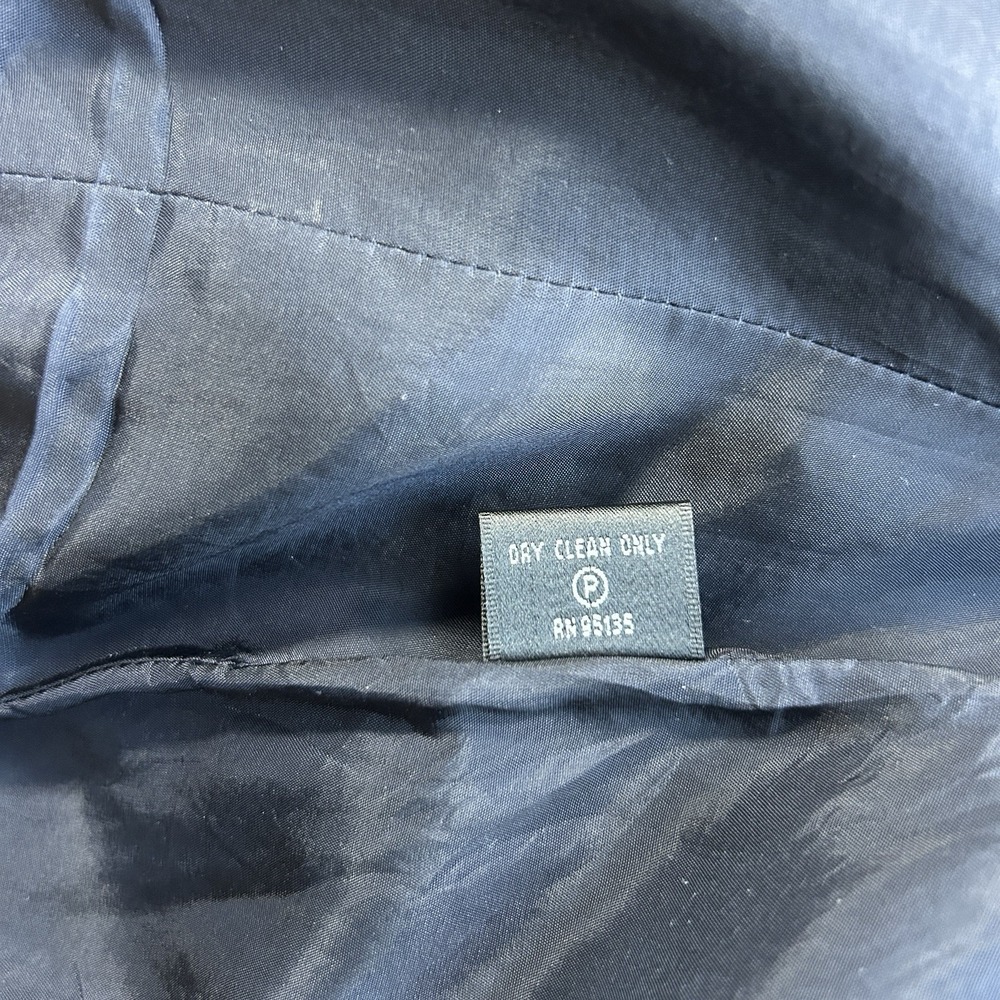 Lafayette 148 Women's Size 4 100% Virgin Wool Blazer Blue Silver Metallic Office - Picture 9 of 13